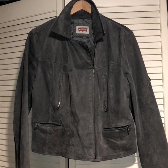 Levi’s - Genuine Leather Side Zip Jacket - Gray - XL - Picture 1 of 11